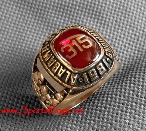 **SOLD**1981 Alabama Crimson Tide Football "SEC Championship 315" 10K Gold Player's Ring!