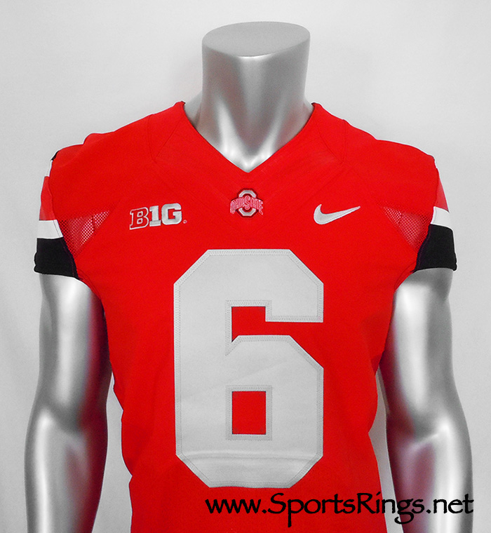 **SOLD**2013 Ohio State Buckeyes Football Nike Chrome Game Worn Rivalry '68 Throwback Starting Player's Jersey-#6 Evan Spencer-WR