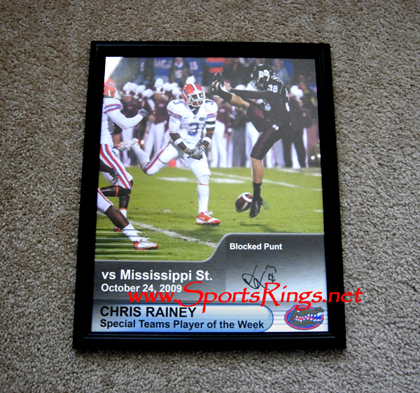 2009 UF Gators Football "#3 Chris Rainey" Framed Auto'd Picture