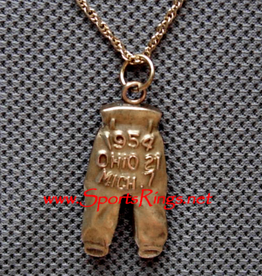 **AVAILABLE!!**1954 Ohio State Buckeyes Football "NATIONAL CHAMPIONSHIP GOLD PANTS" Player's Award Charm!!