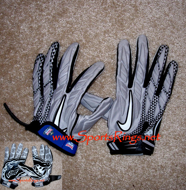 **SOLD**2009 UF Gators "Allstate Sugar Bowl Championship" Game Worn Gloves