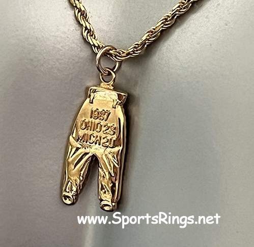 **AVAIALABLE!!**1987 Ohio State Buckeyes Football "GOLD PANTS" Authentic Player Issued Award Charm! 