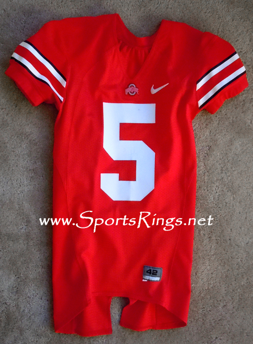 2008 Ohio State Buckeyes Football #5 Scarlet Game Worn Player's Jersey