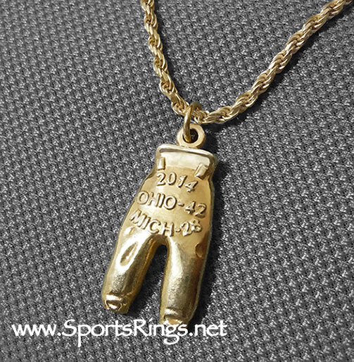 **ON SALE!!**2014 Ohio State Buckeyes Football "NATIONAL CHAMPIONSHIP EDITION GOLD PANTS" Player Issued Award Charm!!