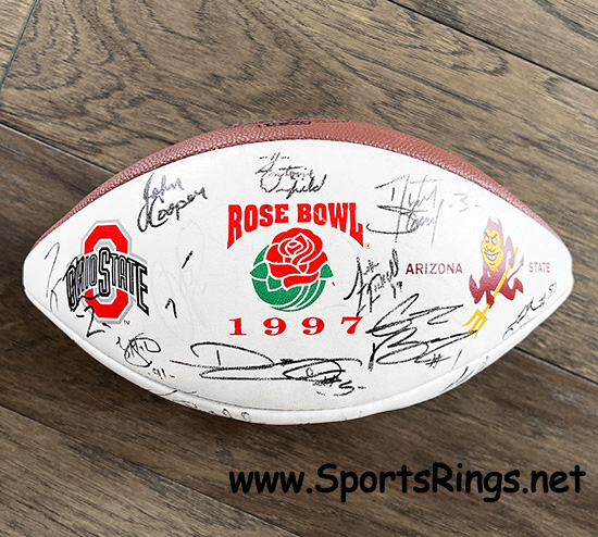 **AVAILABLE**1997 Ohio State Football "ROSE BOWL CHAMPIONSHIP" Player(#11 Antoine Winfield) Issued Multi-Player/Coach Auto'd Ball vs ARIZONA STATE 20-17!! 