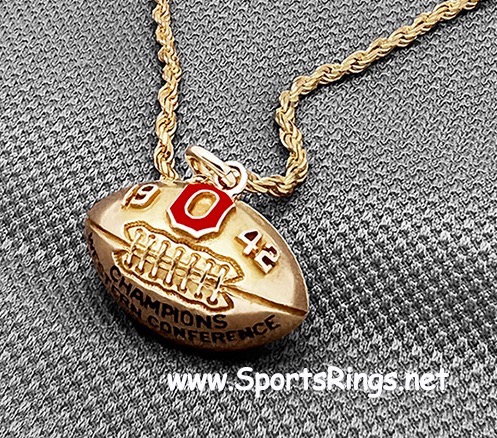 **SOLD...PREMIER LISTING!!**1942 Ohio State Buckeyes Football "WESTERN CONFERENCE CHAMPIONS" 10K GOLD Authentic Player Issued Championship Award!! 