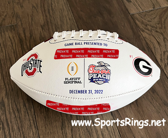 **AVAILABLE**2022 Ohio State Football "COLLEGE FOOTBALL PLAYOFF SEMI-FINAL" Player Issued Custom Autographed Ball!!