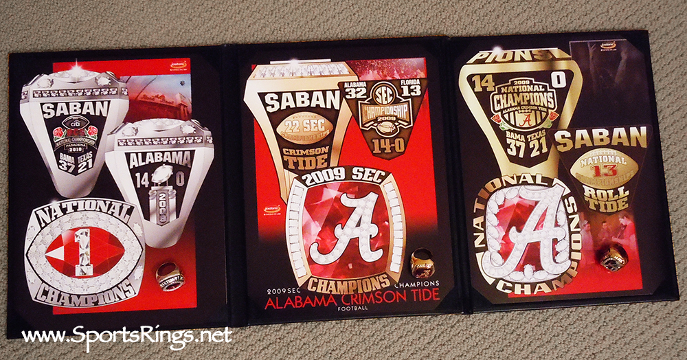 **SOLD**2009 Alabama Crimson Tide Football "SEC/BCS National Championship" Commemorative Jostens 3 Ring Presentation Folder!