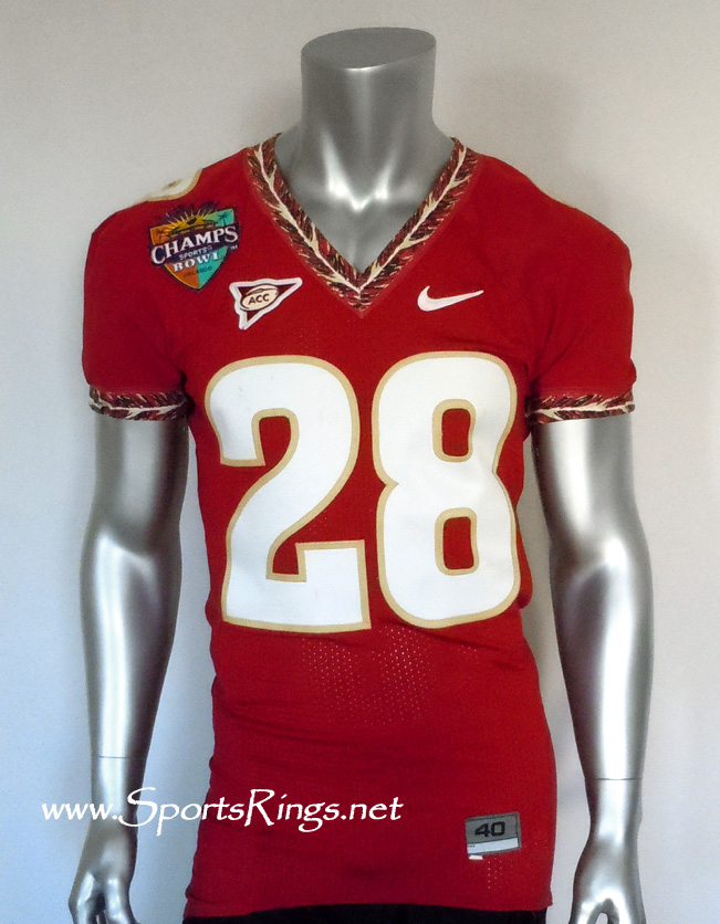 **SOLD**2008 Florida State Seminoles Football "CHAMPS SPORTS BOWL CHAMPIONSHIP" Game Worn Player's Jersey-#28 D. ALLEN