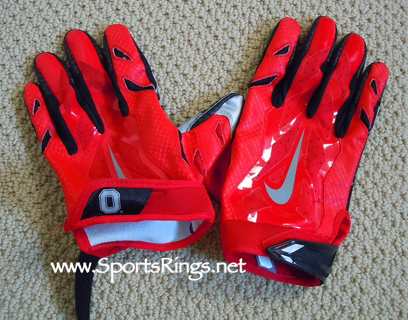 **SOLD**2015 Ohio State Football "College Football Playoff" Nike Special Edition Game Worn Gloves