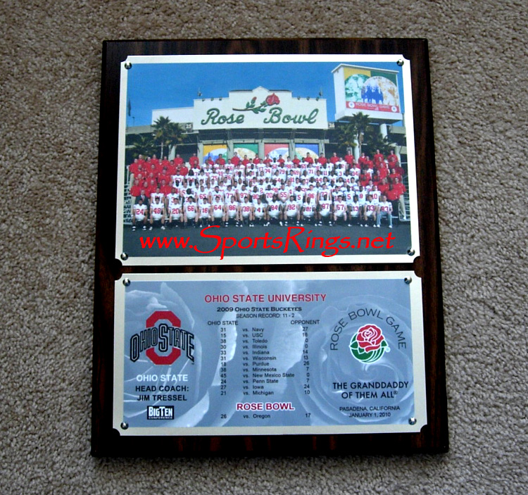 **SOLD**2010 Ohio State Football "Rose Bowl Championship" Player Issued Plaque