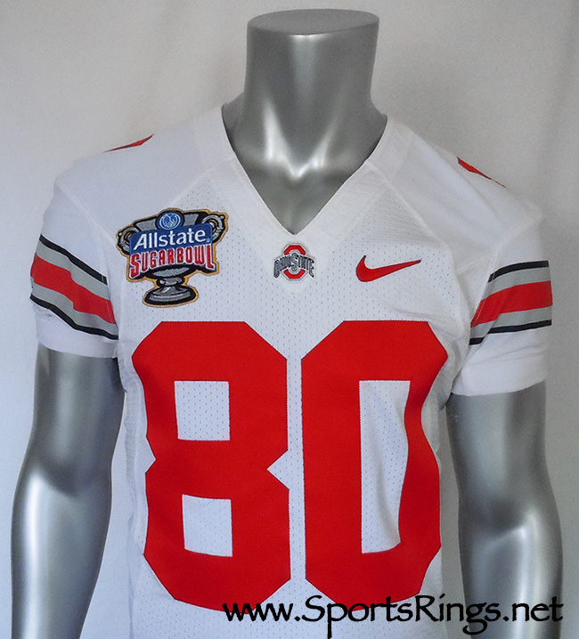 **SOLD**Ohio State Buckeyes Football "Sugar Bowl Championship" Game Worn Player's Jersey-#80 Chris Fields-Starting WR!!