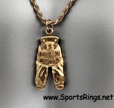 **SOLD!!** 1957 Ohio State Buckeyes Football "NATIONAL CHAMPIONSHIP GOLD PANTS" Player Issued Award Charm!!