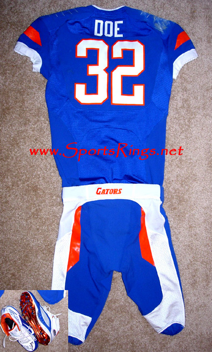 **SOLD**2009 UF Gators Football "UF vs. FSU" Nike Pro Combat Rivalry Game Worn Uniform-#32