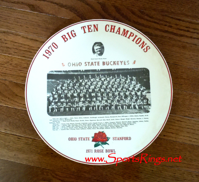 **SOLD**1970 Ohio State Football "BIG TEN CHAMPIONSHIP" Player Issued Commemorative Plate!