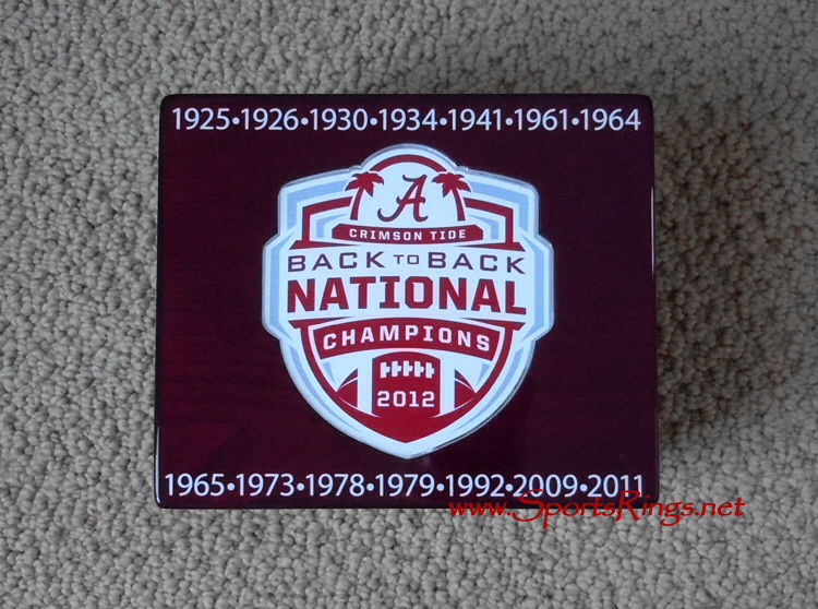 **SOLD**2012 Alabama Crimson Tide Football "NATIONAL CHAMPIONSHIP" Authentic Starting Player Issued Ring Display Case!!
