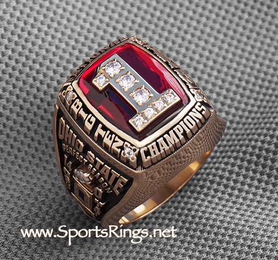 **SOLD**2002 Ohio State Football "BIG TEN/FIESTA BOWL/NATIONAL CHAMPIONSHIP" 10K Gold Player Issued Ring
