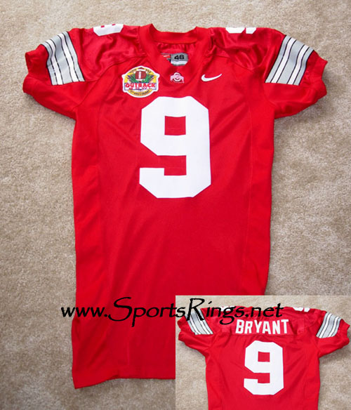 **SOLD**2001 Ohio State Football "Outback Bowl" #9 Ricky Bryant Game Worn Jersey