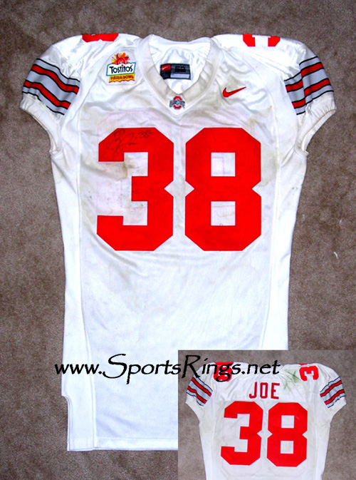 **SOLD**2004 Ohio State Football #38 Joe TOSTITO'S FIESTA BOWL Game Worn Jersey