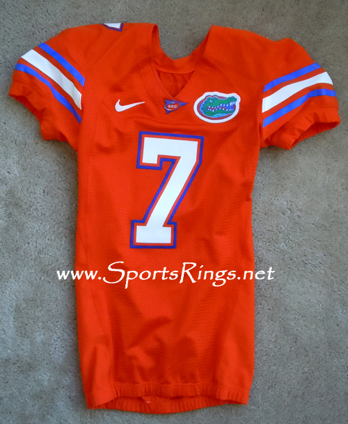 **SOLD**UF Florida Gators Football Throwback Orange Game Worn Player's Jersey-#7